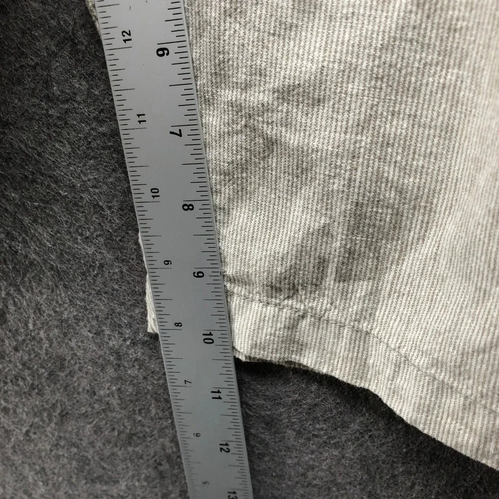 Banana Republic Cotton Linen Shorts Mens 36 Beige White Striped Flat Front